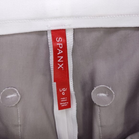 Spanx Cropped Flare Pants Stretch Waist On The Go Shaping Silver Lining Large - Picture 13 of 16